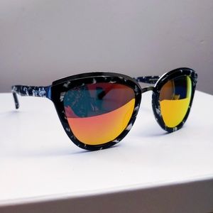 DIFF Red Mirror Cateye Sunglasses